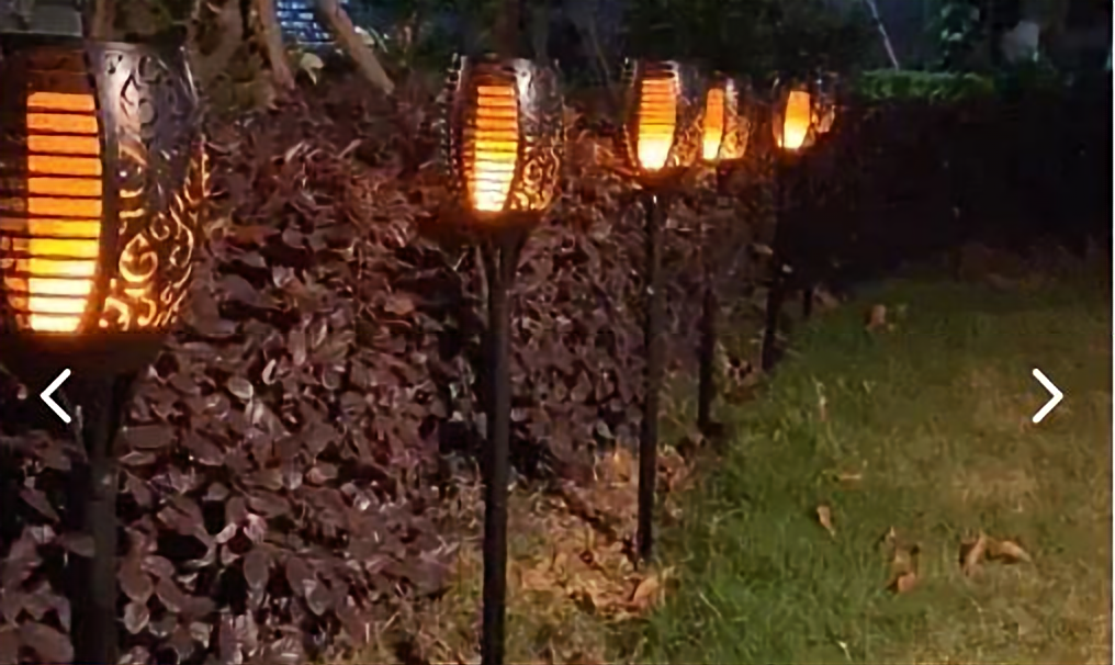 Antorcha Solar Exótica, con luces modo Llama