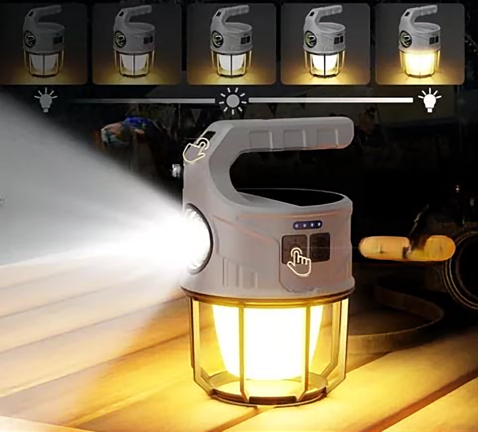 Foco-Linterna, Gancho Solar-Recargable-Usb, Waterproof